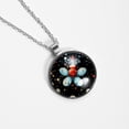 thumbnail image 4 of Seven Starred Ladybird Glass Circular Pendant Necklace - Elegant Jewelry for Women, 4 of 5