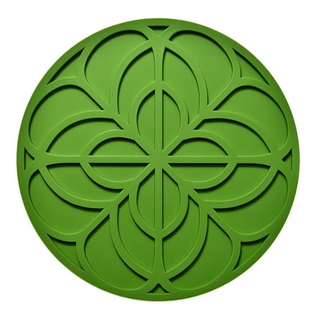 

Washranp Silicone Heat Insulation Pad Thick Solid Color Round Shaped Coaste Cup Mat Anti-Skid Tumbler Pads for Home Kitchen