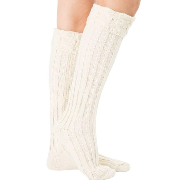 Krdevn Fuzzy Socks,Warm Knitted Stockings Leg Warmers Foot Cover Boot Liners Cozy Winter Socks for Women and Girls Soft Yarn Textured Design,Size:One Size