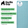 thumbnail image 3 of GORILLA GRIP Patented Bath Tub Shower Mat, Machine Washable Bathtub Floor Liner Mats, Suction Cups and Drain Holes to Keep Tubs Clean, Soft on Feet, Bathroom Essentials, 35x16 Inch, Clear Turquoise, 3 of 10