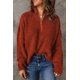 thumbnail image 3 of ABPHQTO Jersey de mujer de punto rojo con cuello alto y hombros caídos, 3 of 5