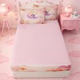 thumbnail image 4 of meiyoeat Colorful Gradient Monogram C Zipper Twin Comforter Sets with Fitted Sheet and 2 Pillowcases,Pastel Flower Zipper Bedding Set For Girl,Pink Reversible,4 Pieces, 4 of 7