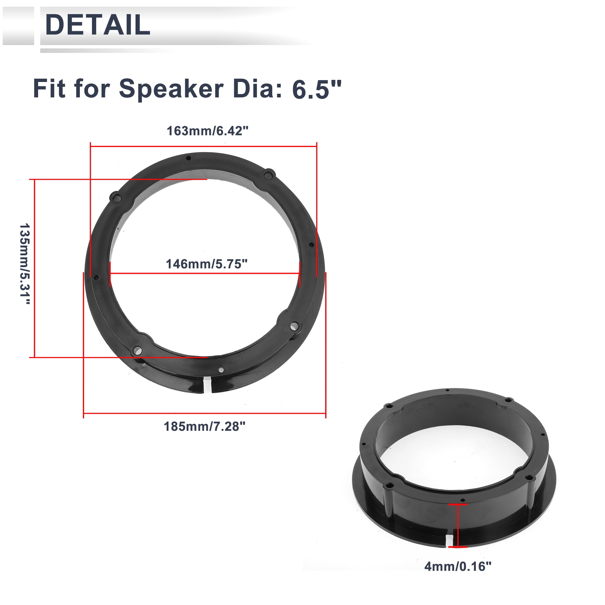 Adaptador De Altavoz De Puerta Con Anillos Espaciadores, 2 U