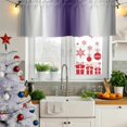 thumbnail image 5 of Gray Purple Curtain Valances for Windows, Kitchen Valance Window Treatments Panel 2 Pack, Modern Gradient Geometric Rod Pocket Short Curtains for Bathroom Bedroom 60 x 18 Inch, 5 of 8