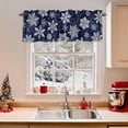 thumbnail image 2 of Christmas Snowflake Valances for Windows, 42 x 18in, Winter Vintage Classic Texture Rod Pocket Kitchen Valance Curtain Light Filtering Window Treatments for Living Room Bedroom, 1 Panel, 2 of 7