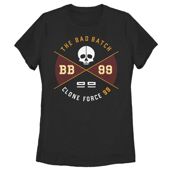 Women's Star Wars: The Bad Batch Skull Logo  Graphic Tee Black 2X Large