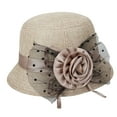 thumbnail image 4 of Women Top Hat Decor Sun Protection Hats Sun Hat Fashion Bucket Hat Casual Sunhat Khaki, 4 of 7
