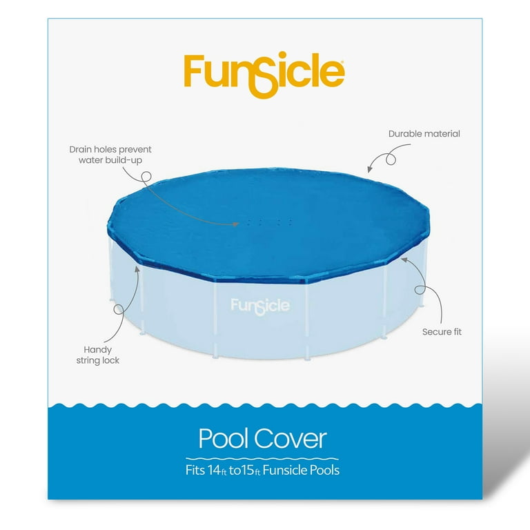 Funsicle 15 ft Round Above Ground Pool Cover, for Outdoor Use, Blue,  Adults, Unisex 