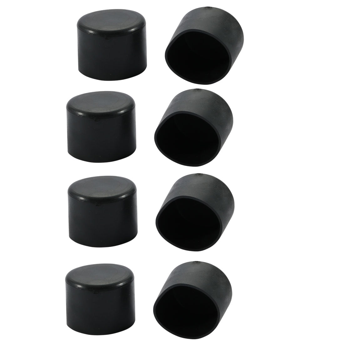uxcell 30mm Dia Black PVC Rubber Round Cabinet Leg Insert Cover Protector