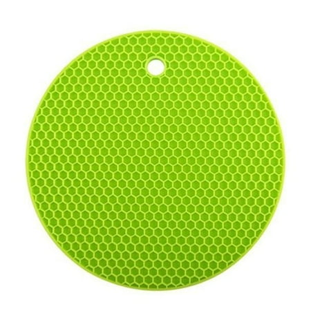 

Yidarton Round Honeycomb Silicone Placemat High Temperature Thick Placemat Anti-Scalding Non-Slip Mat Silicone Table Mat Green