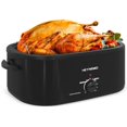 thumbnail image 1 of 26 Quart Electric Roaster Oven with Visible & Self-Basting Lid, Large Turkey Roaster with Defrost Warm Function, Adjustable Temperature, Removable Pan Rack, Stainless Steel, Black, 1 of 4