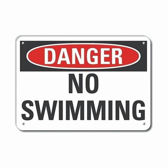 Lyle Rflctv No Swimming Danger Sign,10x14in LCU4-0343-RA_14X10