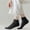Black, variant on Naittoop Womens Ankle Socks, Thin Mesh, Solid, Soft Casual Sock Fall Winter, Yoga, Sleep Wear, Going Out, Outdoor