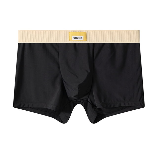 Boxers for Men, Mid-waist Solid Color Breathable Ice Silk Fabric with 360° Friction-Free Design, Lightweight and Quick-Dry for Daily Wear