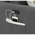 thumbnail image 3 of Abella Modern Dark Gray Fabric Loveseat with USB Charging Ports & Pillows, 3 of 5