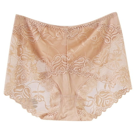 

Women Underwear Brief Transparent Lace Panties Big Size Cotton Hollow Breathable Quality