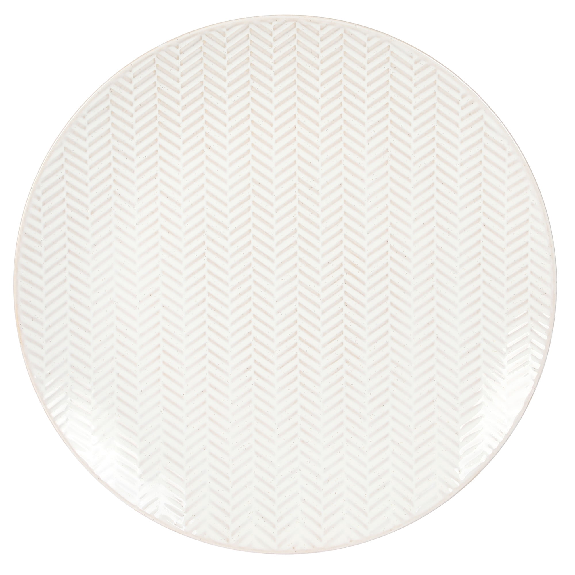 Gibson Elite Oyster Tide Embossed 12 Piece (Service for 4) Plates and Bowls Reactive Glaze Round Dishes Stoneware Ceramic Dinnerware Set, White
