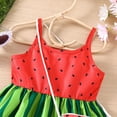 thumbnail image 5 of TAIAOJING Toddler Baby Girls Floral Dress Summer Sleeveless Watermelon Prints Beach Holiday Party Bag Set Princess Dresses For 12-18 Months, 5 of 7