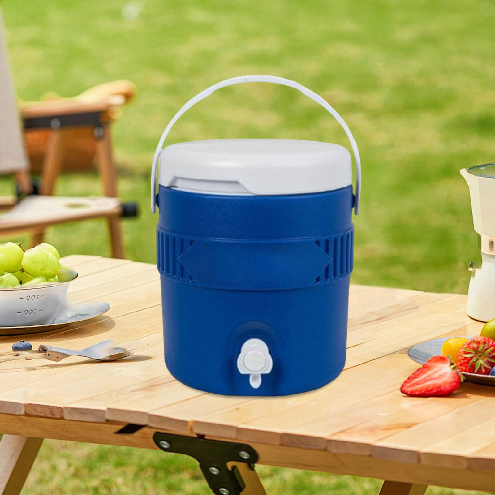 Wswqop 3.8L Insulated Camping Water Bottle Jug Reusable Leakproof with Spout Ice Water Blue