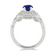 thumbnail image 3 of 1.25 Round cut Sapphire and Diamond Engagement Ring in 14k White Gold affordable Sapphire and diamond engagement ring, 3 of 3