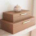 thumbnail image 1 of Set de 2 cajas decorativas de almacenamiento ZICOTO de cuero PU, 1 of 9