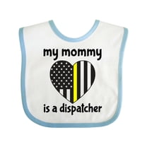 Inktastic Dispatcher Mom Emergency Gold Line Flag Boys or Girls Baby Bib