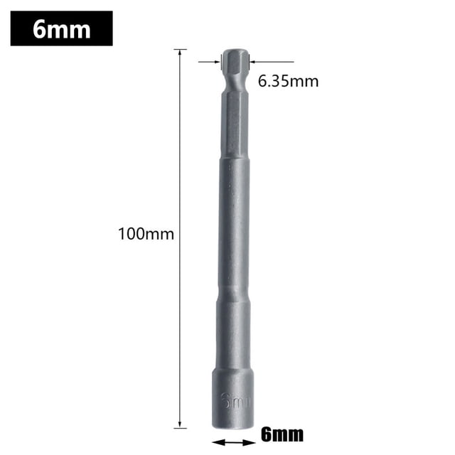 Douille de Forage Hexagonale 100mm Long 6mm Écrou de Forage Extension de Manchon