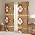 thumbnail image 2 of Homewish Brown Aztec Black Out Curtains, Bohemian Geometric Curtains Pack of 2 (42x63 Each), Rustic Lodge Cabin Farmhouse Bedroom Curtains, Luxurious Home Decor, 2 of 6