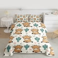 thumbnail image 2 of Homewish Cartoon Rustic Cow Full Size Comforter Sets, Green Cactus Botanical Bedding Comforter Set, Kawaii Love Heart Reversible Bedding Sets, Super Cozy Room Decor, 3-Piece, 2 of 8