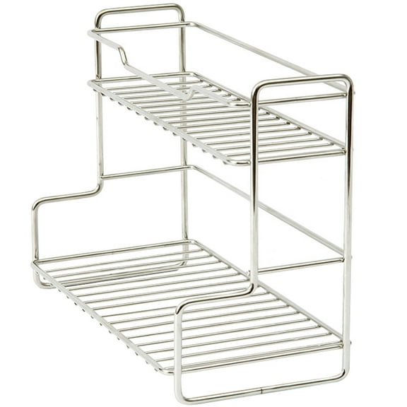 TAILTOSS 1Pack Double Layer Bottle Storage Rack for Saving and Condiment Organization Silver