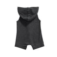 thumbnail image 3 of Seyurigaoka Baby Girls Boys Romper, Solid Color Hooded Sleeveless Jumpsuit, 3 of 9