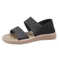 thumbnail image 1 of Sandalias planas de fondo suave, zapatos transpirables de estilo romano para playa, sandalias informales con una correa para mujer, 1 of 6
