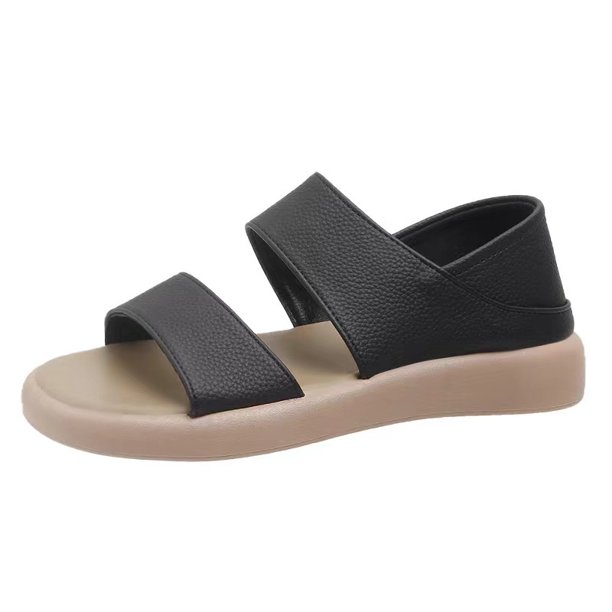 Sandalias planas de fondo suave, zapatos transpirables de estilo romano para playa, sandalias informales con una correa para mujer