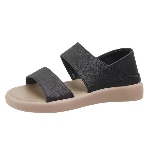 Sandalias planas de fondo suave, zapatos transpirables de estilo romano para playa, sandalias informales con una correa para mujer
