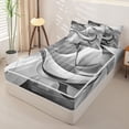 thumbnail image 2 of Homewish Gray Contemporary Spiral Zipper Twin Comforter Sets with Fitted Sheet and 2 Pillowcases,Abstract Geometric Zipper Bedding Set,Black Reversible,4pcs, 2 of 8