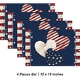 thumbnail image 5 of MIZHONA 4th of July Placemats Set of 4 American Flag Heart Table Place Mats Patriotic Decorations 12x18 inch, 5 of 5
