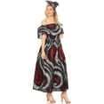 thumbnail image 5 of Sakkas Buhle Ruffle Off-shoulder Long Dress Wax African Ankara Dutch Print - 28-Multi - One Size Regular, 5 of 5