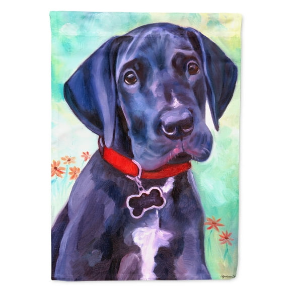 Carolines Treasures 7312GF Great Dane Natural Ears Black Pup Garden Flag Garden Size multicolor