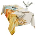 thumbnail image 2 of Orange White Pumpkin Fall Table Cloth Waterproof Tablecloths, Thanksgiving Floral Leaves Rustic Tablecloth Dining Table Cover for Kitchen Party Tabletop Outdoor, Rectangle Tablecloth 54x108 Inch, 2 of 9