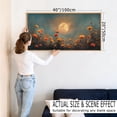 thumbnail image 3 of TOARTi Boho Floral Full Moon Framed Canvas Wall Art Flower Field Vintage Landscape Painting Nature Scenery Decor for Living Room Bedroom Farmhouse 20x40 Inch, 3 of 10