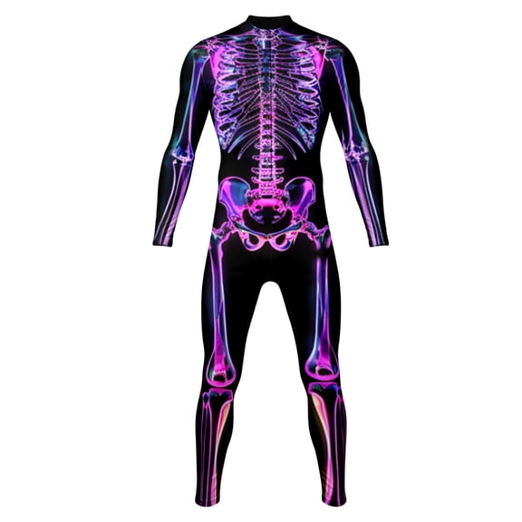 Bainana Halloween Stage Tight Romper For Kids Breathable Long Sleeve Skeleton Print Jumpsuit Boys And Girls School Performance Bodyusit