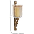 thumbnail image 3 of DecMode Brown Metal Scroll Wall Sconce, 3 of 9