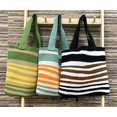 thumbnail image 3 of Kukuzhu Crochet Tote Bag for Women Small Cute Stripe Knitted Bag Colorful Pouch Aesthetic Knit Purse Hand Shoulder Bag, 3 of 8