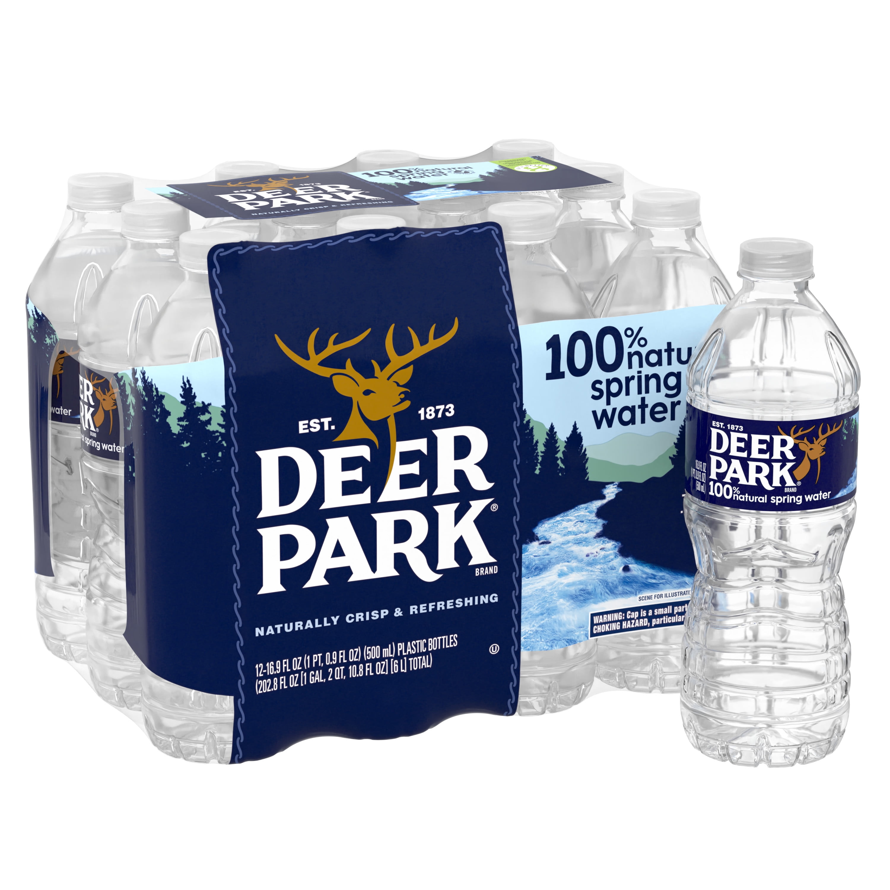 DEER PARK Brand 100 Natural Spring Water, 16.9ounce plastic bottles (Pack of 12)