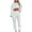 White, variant on RQYYD Women's Two Piece Tracksuit Long Sleeve Crop Top Long Pants Outfits Jogger Sets with Pockets on Clearance (Coffee,M)