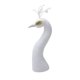 thumbnail image 2 of Adorno de cabeza de pavo real, decoración para coche de boda, adorno artesanal, flor blanco, 2 of 9