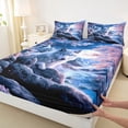 thumbnail image 3 of Homewish Magical Wolf Wildlife Twin Sheet Sets for Teens, Japanese Cherry Blossoms Twin Fitted Sheet, Tokyo Style Flat Sheet, Ultra Soft Bedroom Decor, 3-Piece, 3 of 7