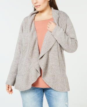 Photo 1 of PLUS SIZE 1X Karen Scott Women's Open Cocoon Cardigan Sweater