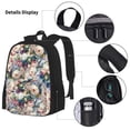 thumbnail image 5 of Naloa Rose Flowers Print Large Capacity Backpack Lunch Bag Pencil Case Combination 3 Piece Set for Student, 5 of 8
