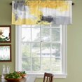 thumbnail image 3 of Yellow Gray Curtain Valances for Windows, Kitchen Valance Window Treatments Panel 2 Pack, Modern Oil Painted Abstract Geometric Rod Pocket Short Curtains for Bathroom Bedroom 42 x 12 Inch, 3 of 8